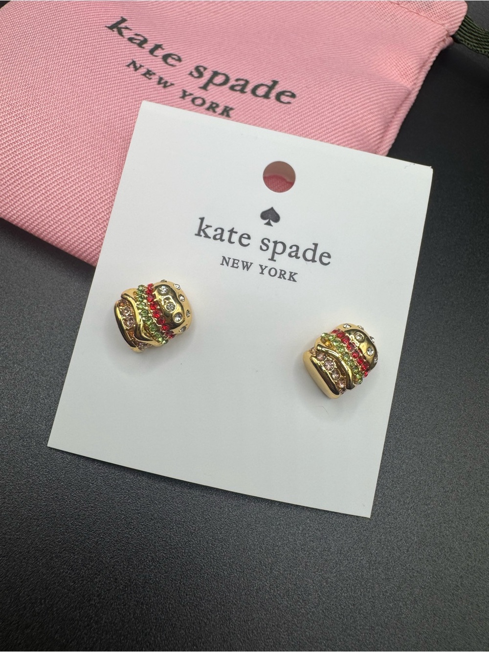kate spade Gold-Tone Multicolor Burger Stud Earrings